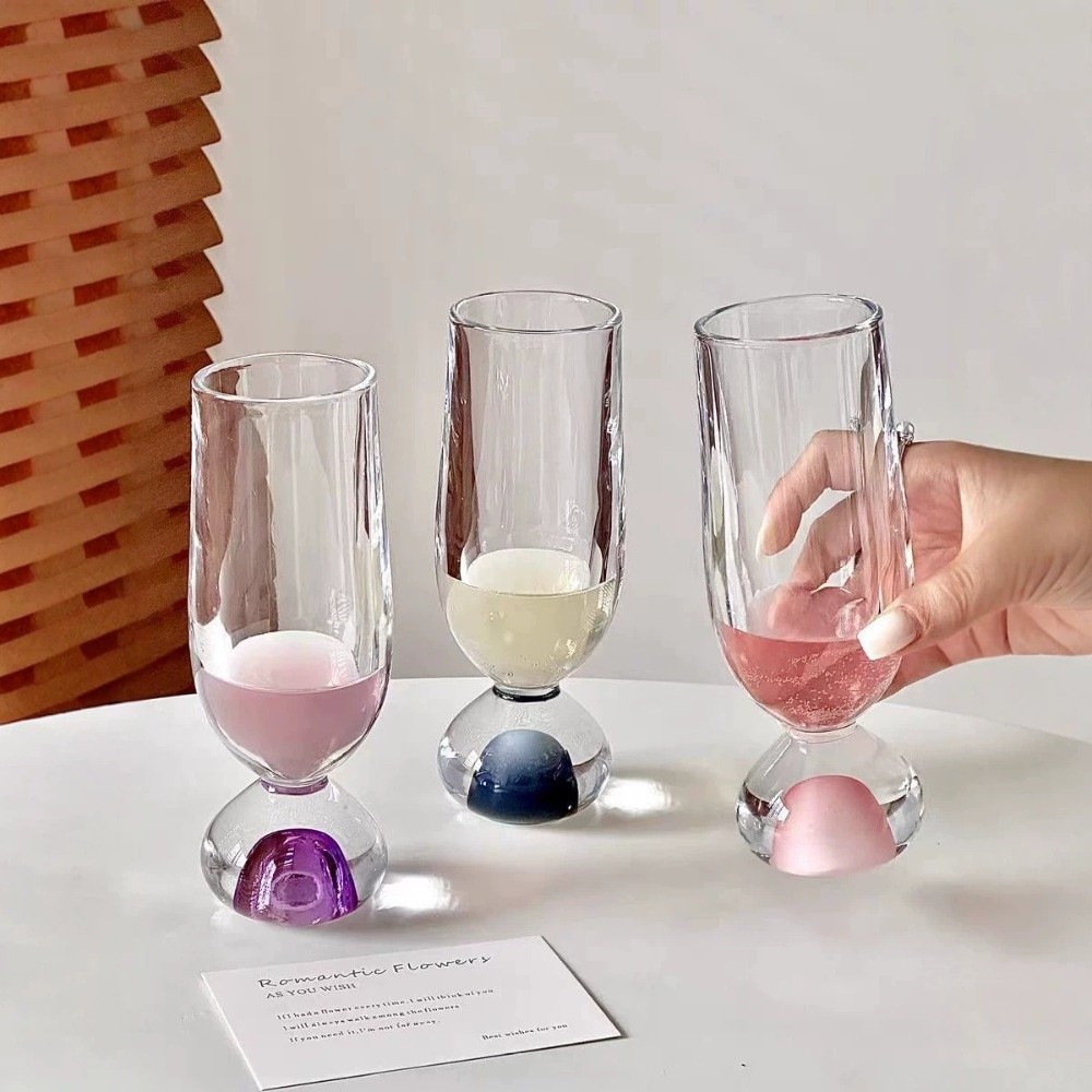 Wine Beer Tasting - Creative Round Bottom Glass Stemmed Cup