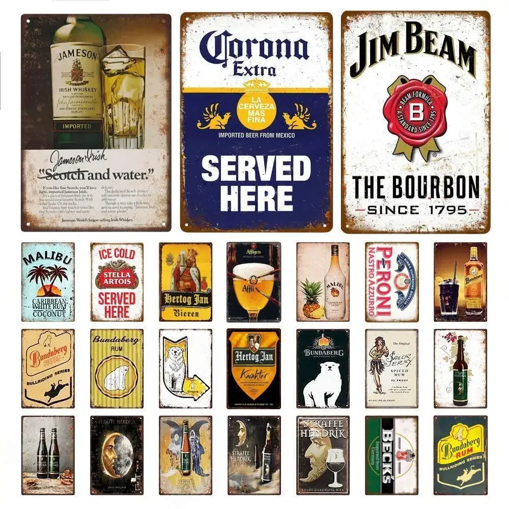 Wine Beer Pub - Retro Beer Brand MALIBU Wine Metal