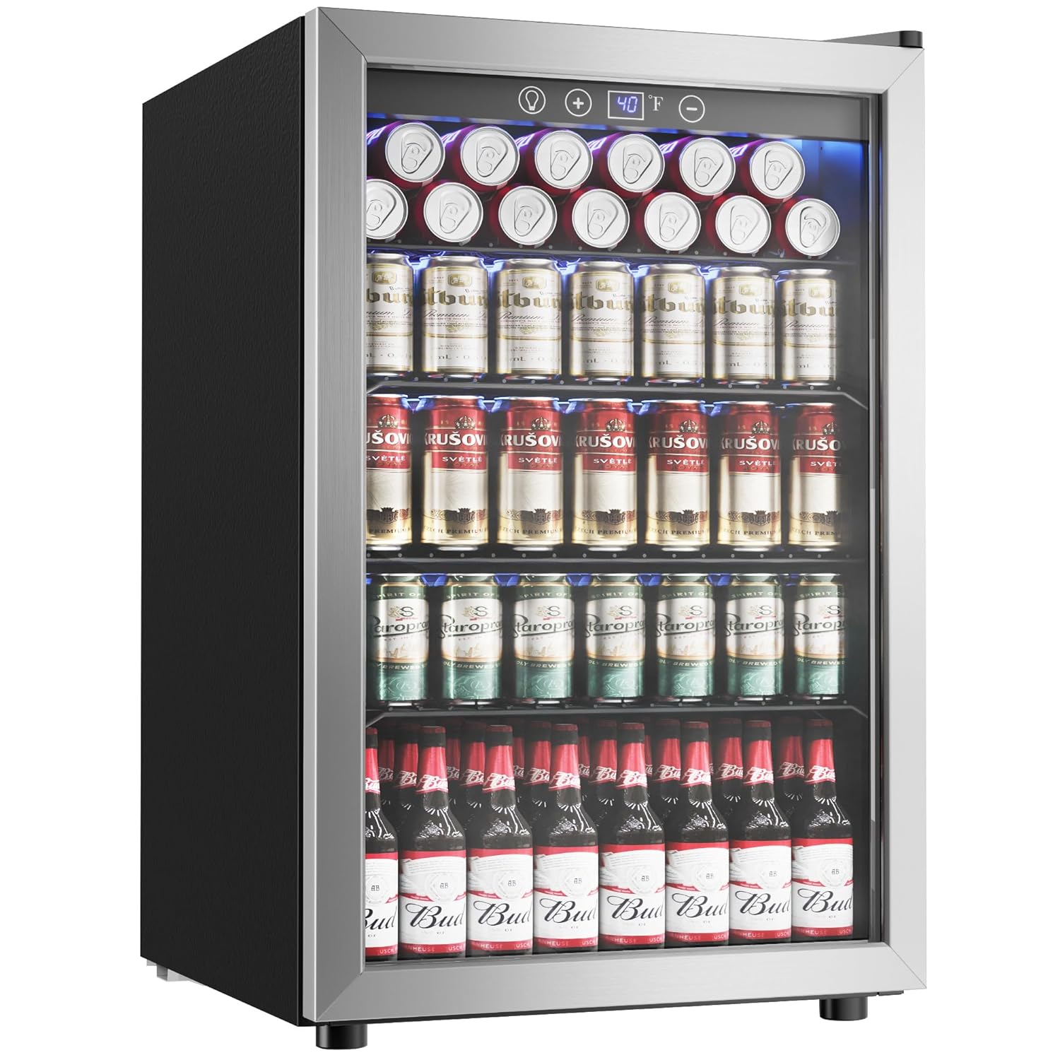 Wine Beer Cooler Fridge - 4.5 Cu.ft Beverage Refrigerator Cooler, 145
