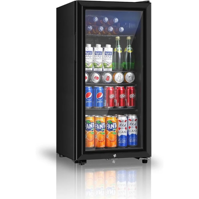 Wine Beer Cooler Fridge - Beverage Refrigerator, 3.2 Cu.ft Mini Fridge