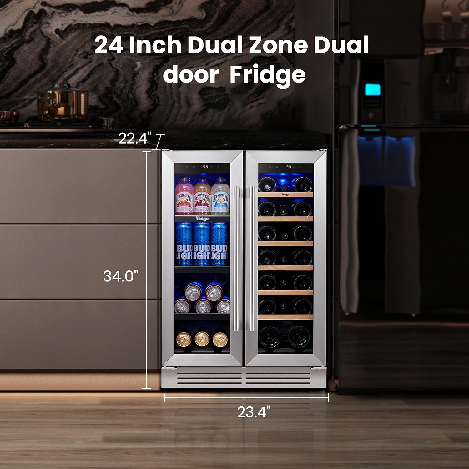 Yeego 24 Inch Wine and Beverag - Wine Beer Cooler Fridge recension och pris
