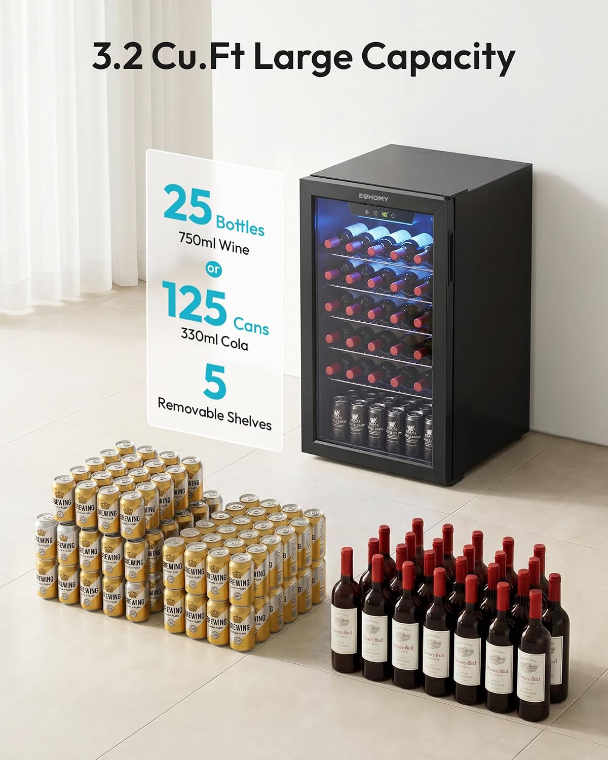 125 Can Beverage Cooler with G - Wine Beer Cooler Fridge recension och pris
