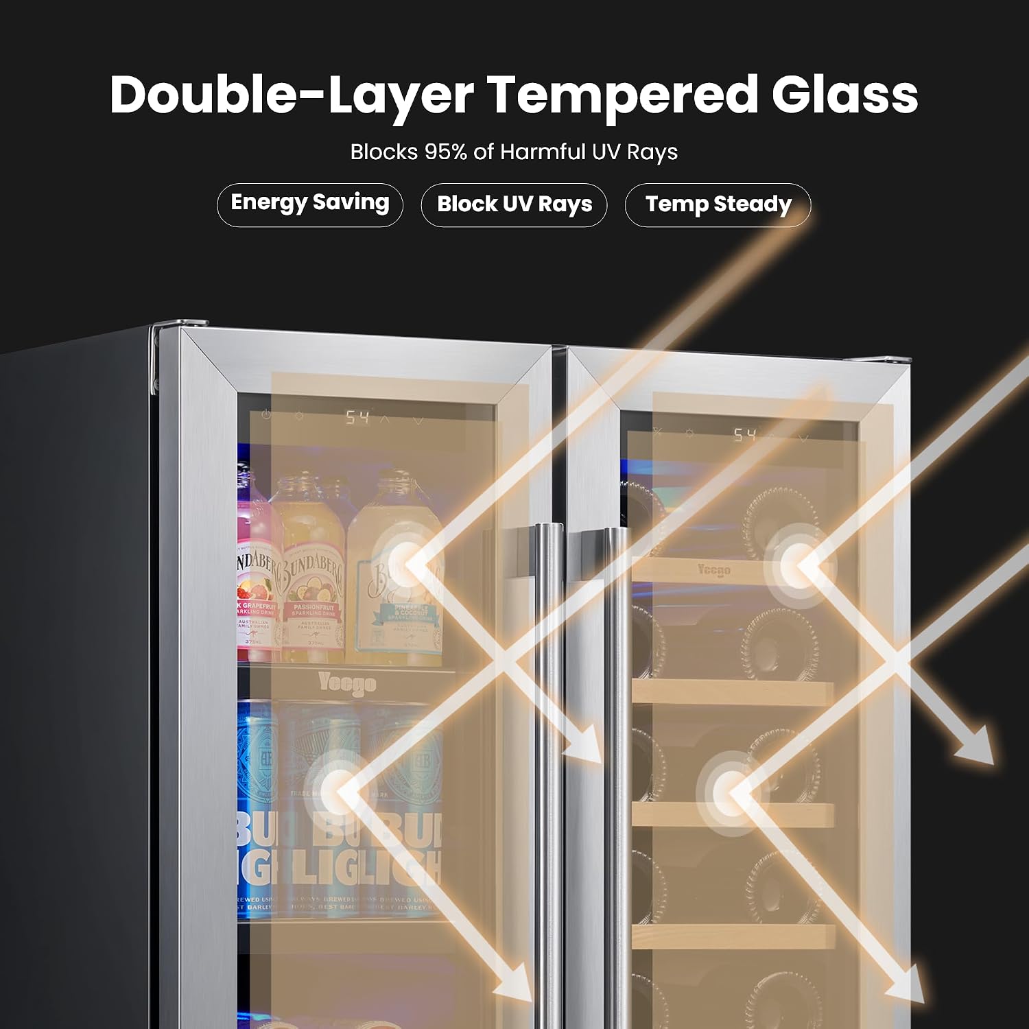 Yeego 24 Inch Wine and Beverag - Wine Beer Cooler Fridge recension och pris