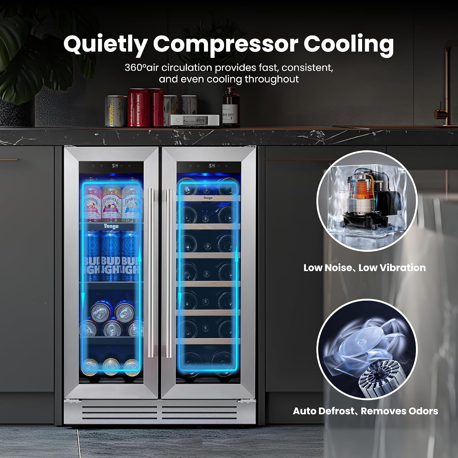 Yeego 24 Inch Wine and Beverag - Wine Beer Cooler Fridge recension och pris