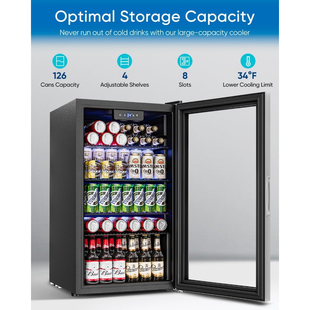 Beverage Refrigerator Cooler - - Wine Beer Cooler Fridge recension och pris