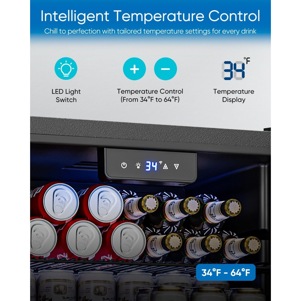 Beverage Refrigerator Cooler - - Wine Beer Cooler Fridge recension och pris