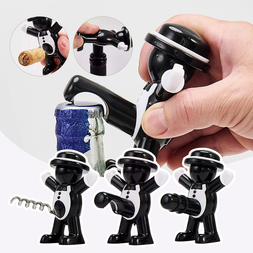 Black Cool Man Bottle Opener E - Wine Beer Red recension och pris