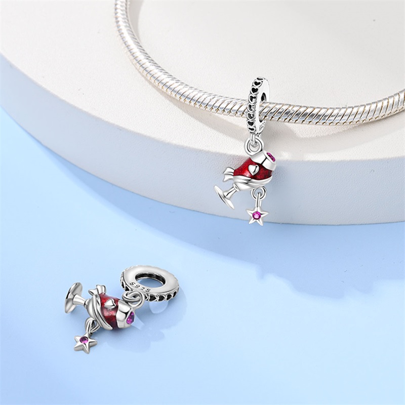 Fashion 925 Sterling Silver Re - Wine Beer Red recension och pris