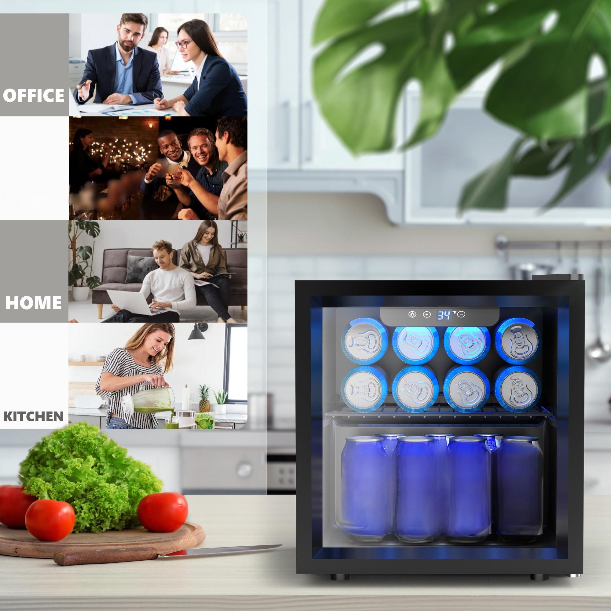 EKOJUCE Glass Door Mini Fridge - Wine Beer Cooler Fridge recension och pris