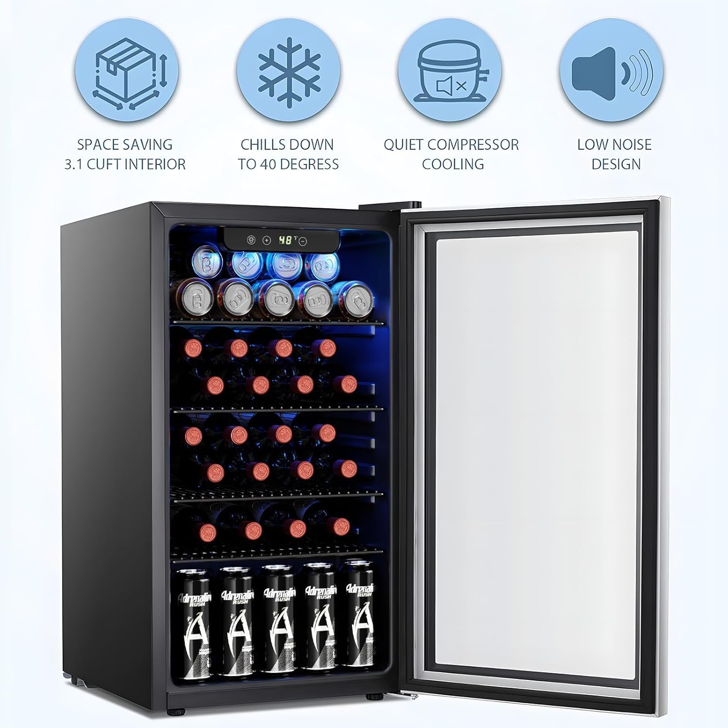 26 Bottle 130 Can Wine Cooler/ - Wine Beer Cooler Fridge recension och pris