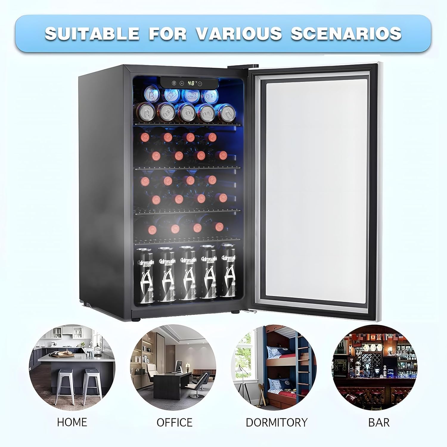 26 Bottle 130 Can Wine Cooler/ - Wine Beer Cooler Fridge recension och pris
