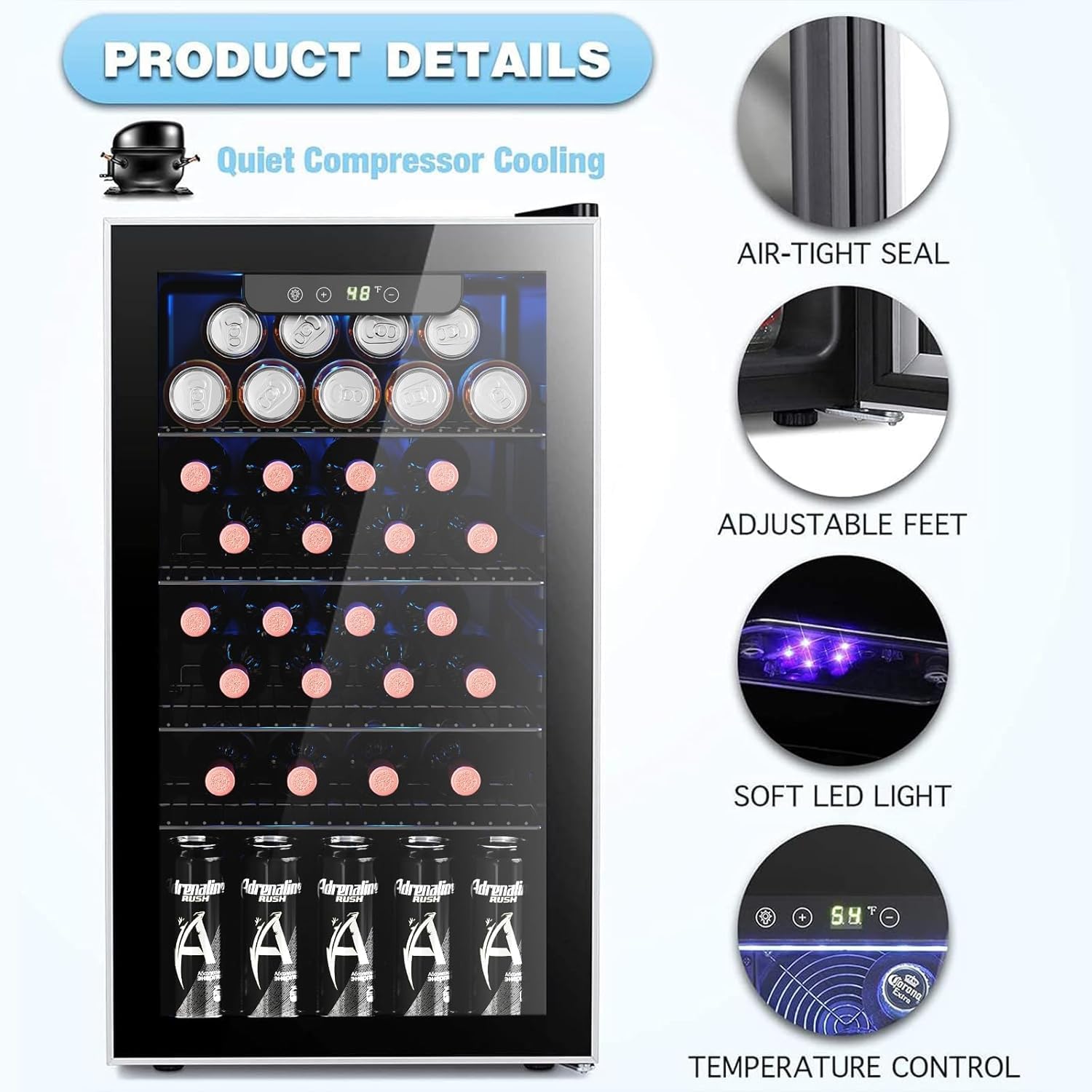 26 Bottle 130 Can Wine Cooler/ - Wine Beer Cooler Fridge recension och pris