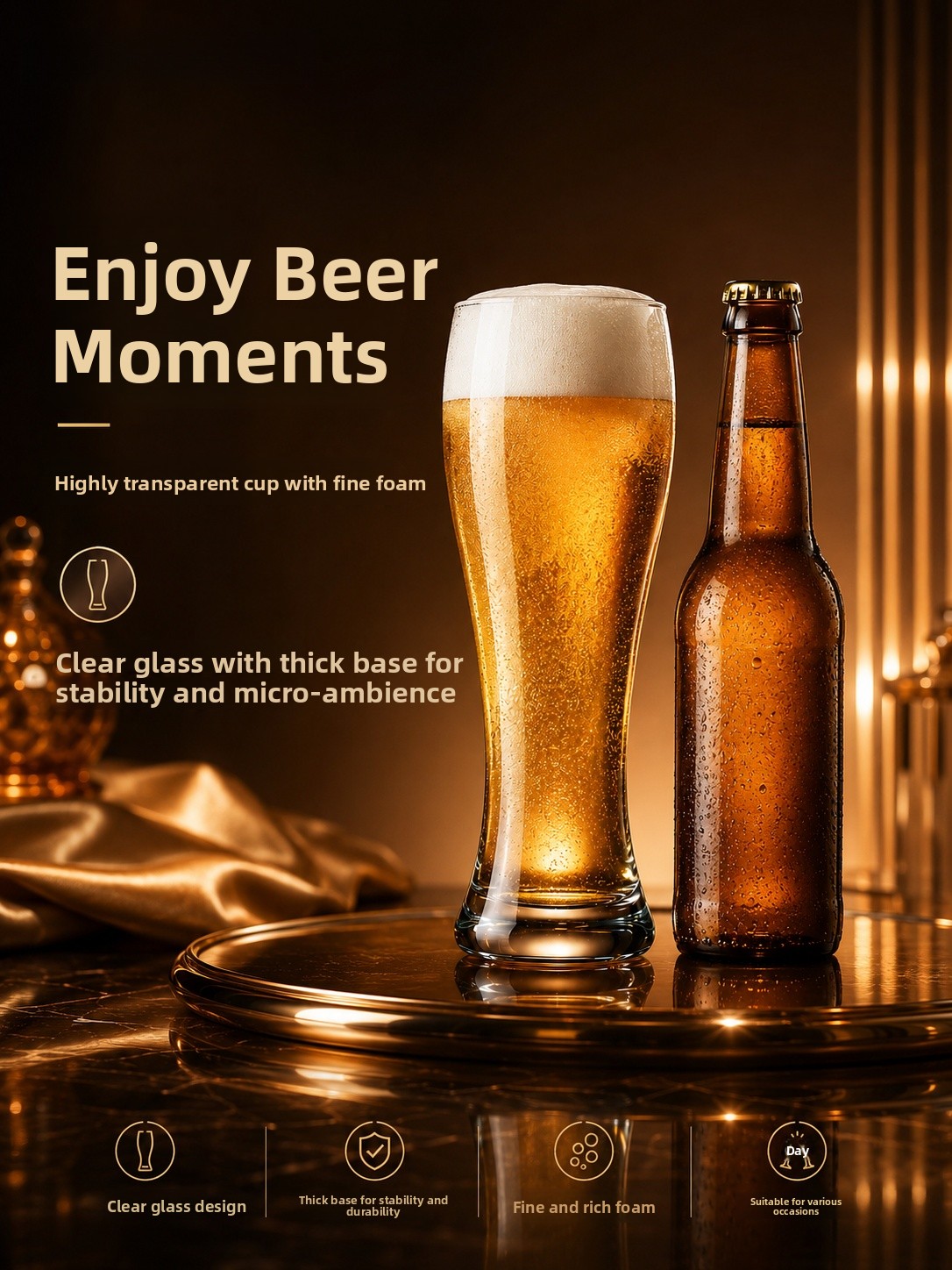Large Capacity Beer Glass Crys - Craft Beer & Wine U- recension och pris