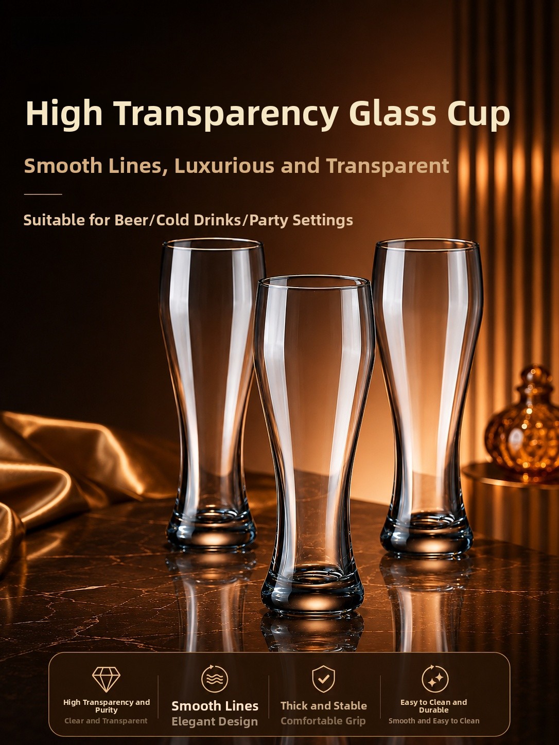 Large Capacity Beer Glass Crys - Craft Beer & Wine U- recension och pris