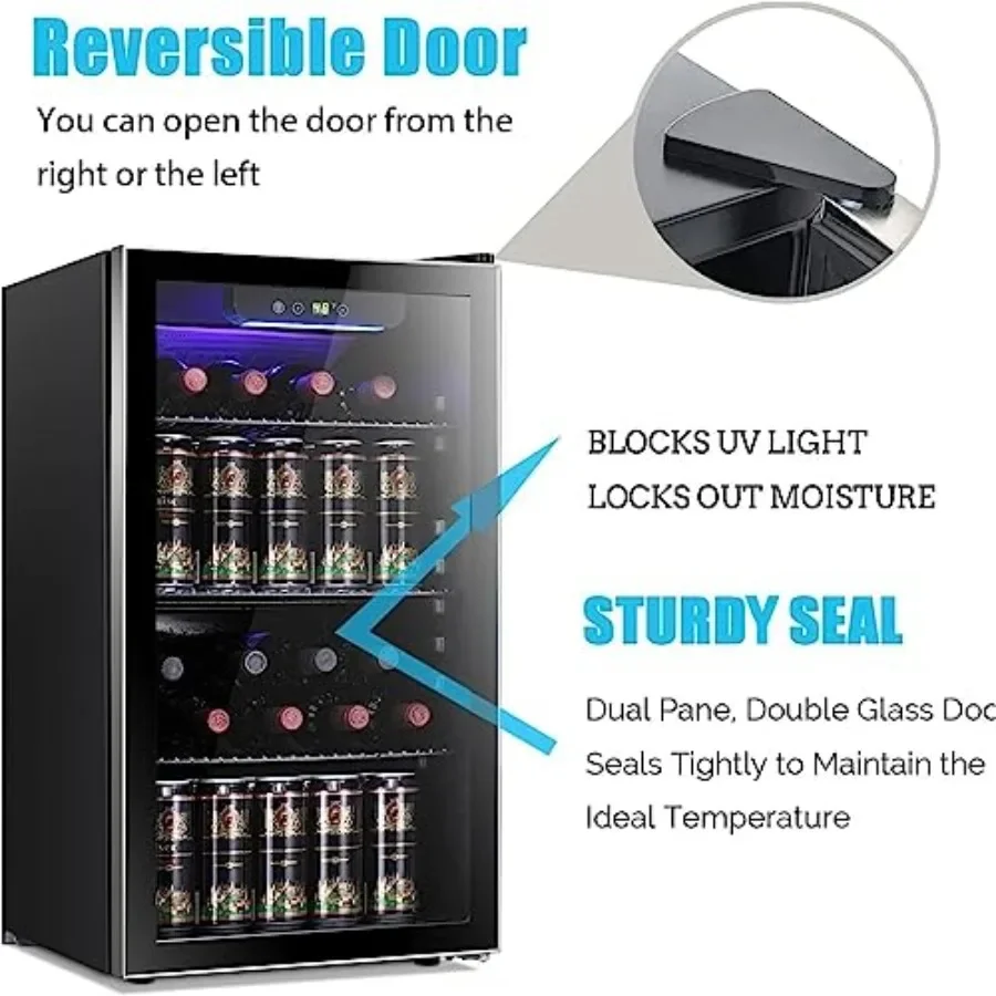26 Bottle 130 Can Wine Cooler/ - Wine Beer Cooler Fridge recension och pris