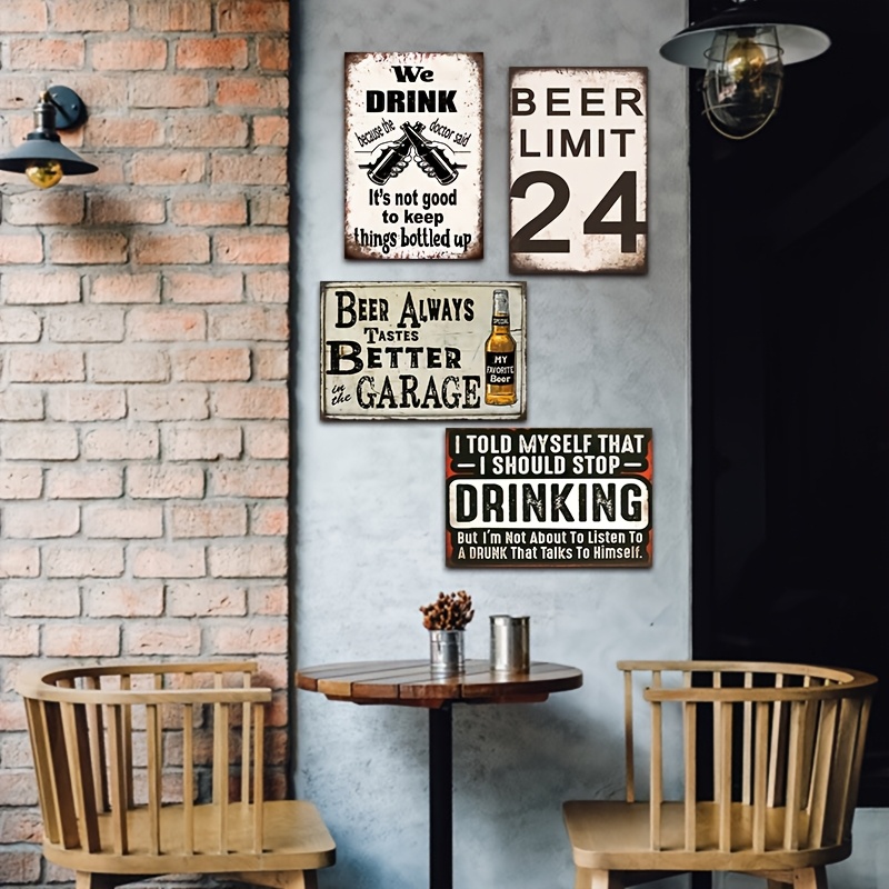 4pcs Vintage Beer And Wine Met - Wine Beer Pub recension och pris