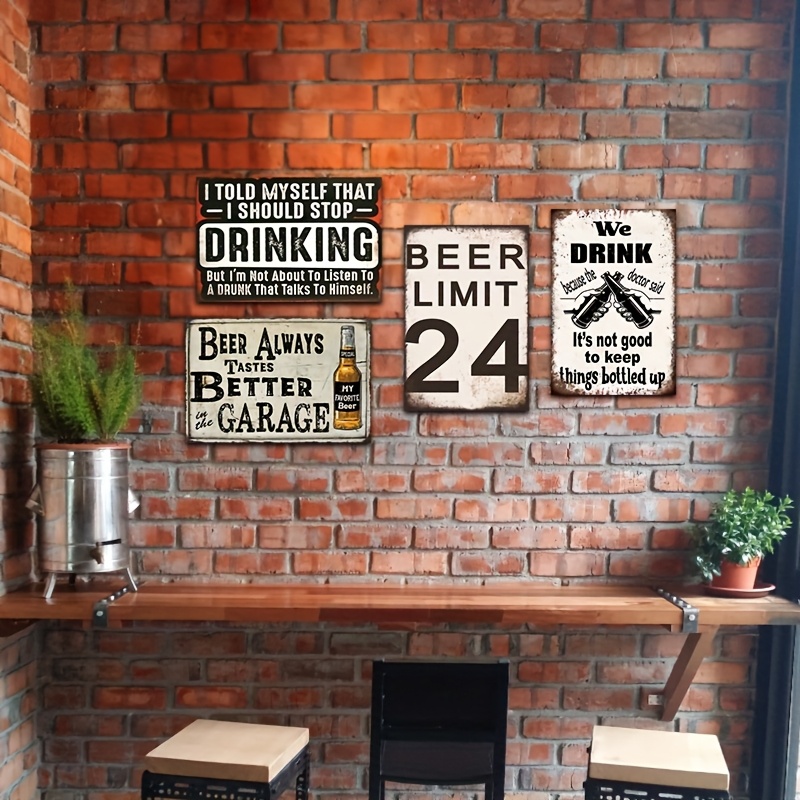 4pcs Vintage Beer And Wine Met - Wine Beer Pub recension och pris