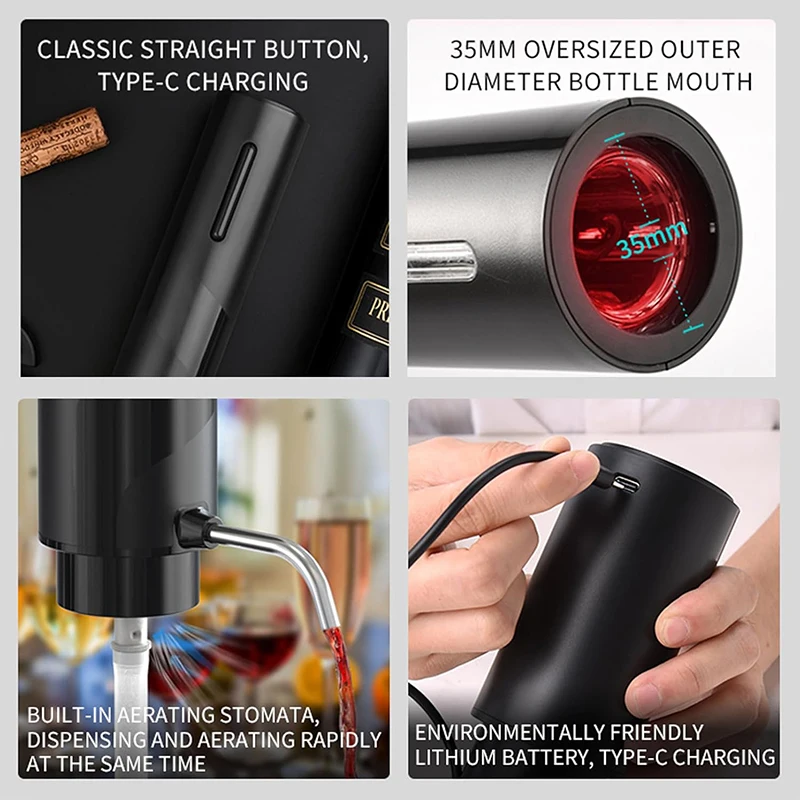 USB Rechargeable 4-in-1 Electr - Decanter Aerator Set recension och pris