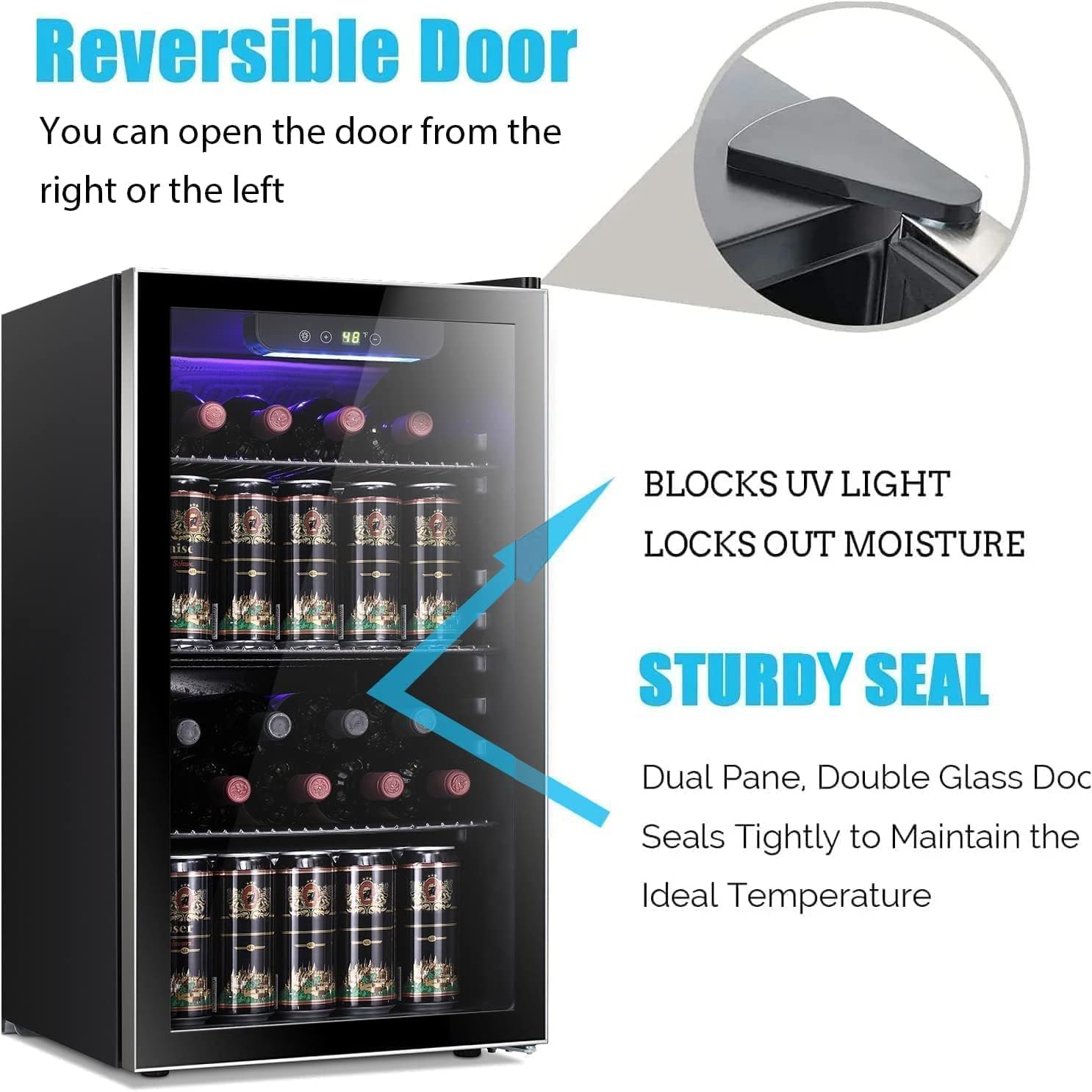 26 Bottle 130 Can Wine Cooler/ - Wine Beer Cooler Fridge recension och pris
