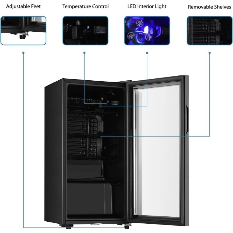 Beverage Refrigerator, 3.2 Cu. - Wine Beer Cooler Fridge recension och pris