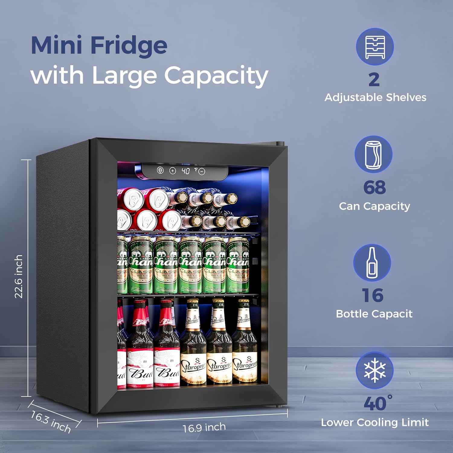 1.7 Cu.Ft Beverage Refrigerato - Wine Beer Cooler Fridge recension och pris