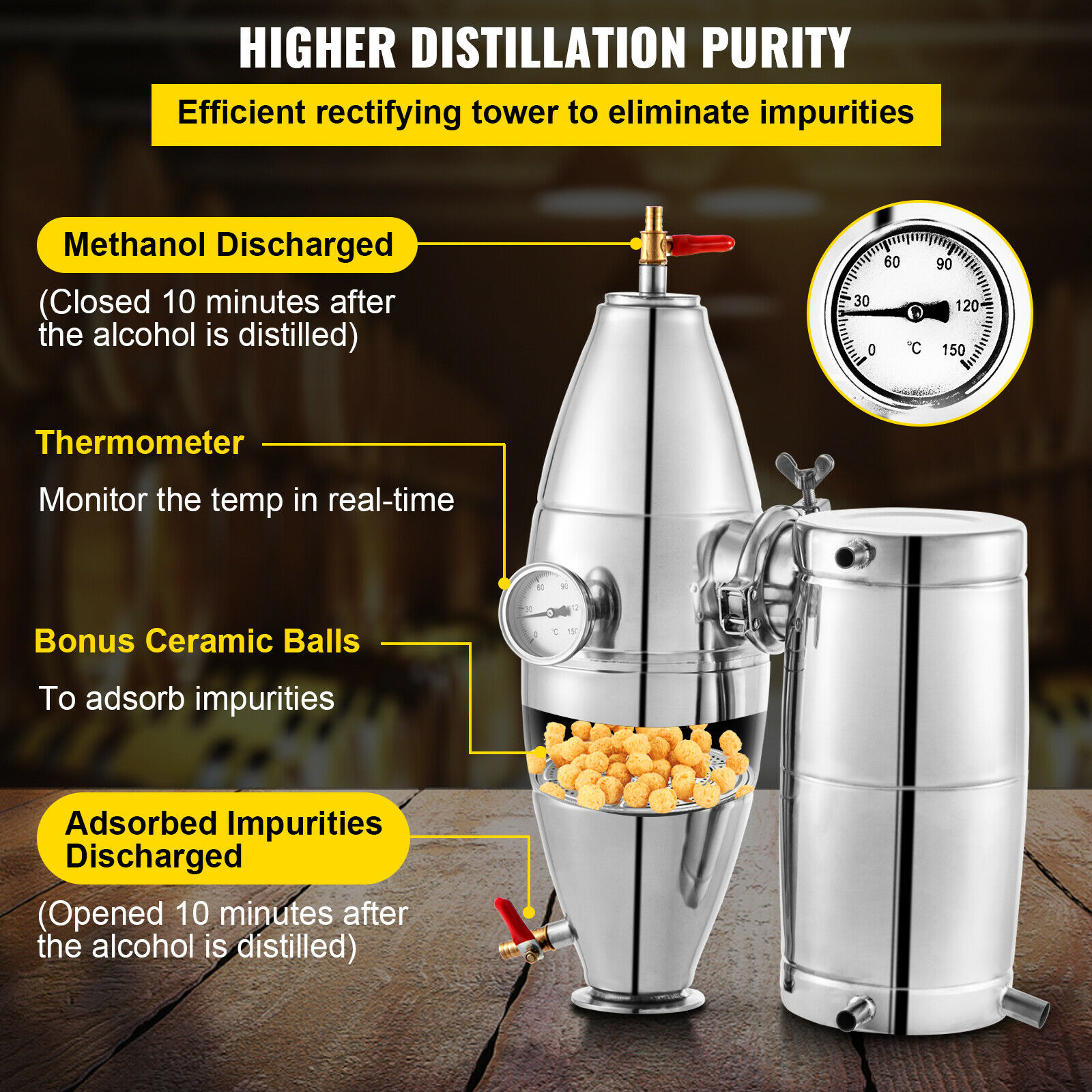 SucceBuy 20L-70L Alcohol Disti - Wine Beer Pub recension och pris